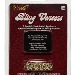 Spirit Halloween Golden Grillz Teeth -Costume Decor Hub 01228238 e