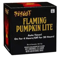 Spirit Halloween Flaming Pumpkin Lite -Costume Decor Hub 01369958 c