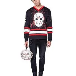 Spirit Halloween Jason Voorhees Hockey Jersey - Friday The 13th -Costume Decor Hub 01405588 c