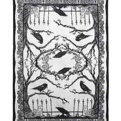 Spirit Halloween Dark Forest Raven Tablecloth