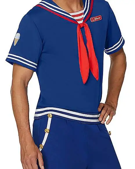 Spirit Halloween Adult Steve Scoops Ahoy Costume - Stranger Things 2 Spirit Halloween Adult Steve Scoops Ahoy Costume - Stranger Things - Image 2