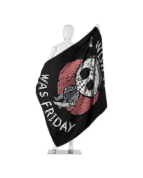 Spirit Halloween I Wish It Was Friday Fleece Blanket - Friday The 13th 2 Spirit Halloween I Wish It Was Friday Fleece Blanket - Friday The 13th - Image 2