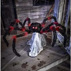 Spirit Halloween 21 Inch LED Black Jumping Spider Animatronic -Costume Decor Hub 01463447 a
