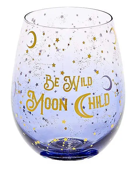 Spirit Halloween Be Wild Moon Child Stemless Glass - 22 Oz. 1 Spirit Halloween Be Wild Moon Child Stemless Glass - 22 Oz.