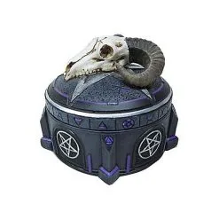 Spirit Halloween Mystical Arts Ram Skull Trinket Box -Costume Decor Hub 01498252 c