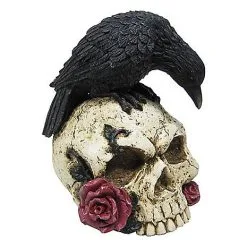 Spirit Halloween Gothic Noir Raven Skull Table Topper
