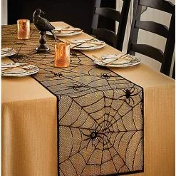Spirit Halloween Spider Web Table Runner