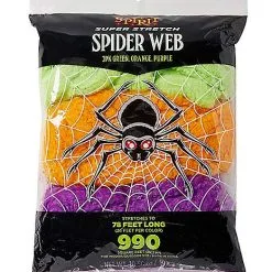 Spirit Halloween Multi-Pack Colored Spider Web Decoration