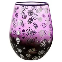 Spirit Halloween Mystical Arts Symbols Stemless Wine Glass - 20 Oz.
