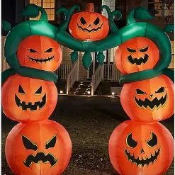 Spirit Halloween 9 Ft Light-Up Jack-O'-Lantern Archway Inflatable Decoration