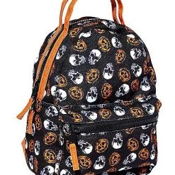 Spirit Halloween Skull And Pumpkin Mini Backpack -Costume Decor Hub 01548809 c