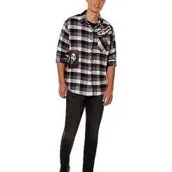 Spirit Halloween Adult Ghost Face Flannel Shirt 5 Spirit Halloween Adult Ghost Face Flannel Shirt -Costume Decor Hub 01587112 c