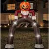 Spirit Halloween 12 Ft Light-Up Pumpkin Scarecrow Inflatable Archway