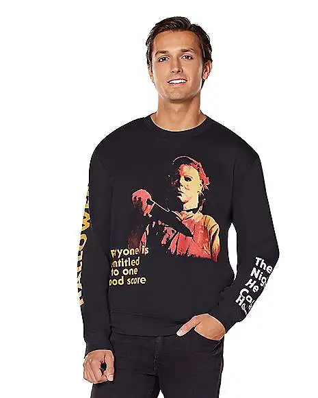 Spirit Halloween Michael Myers One Good Scare Sweatshirt - Halloween 1 Spirit Halloween Michael Myers One Good Scare Sweatshirt - Halloween