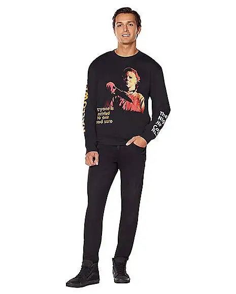 Spirit Halloween Michael Myers One Good Scare Sweatshirt - Halloween 3 Spirit Halloween Michael Myers One Good Scare Sweatshirt - Halloween - Image 3