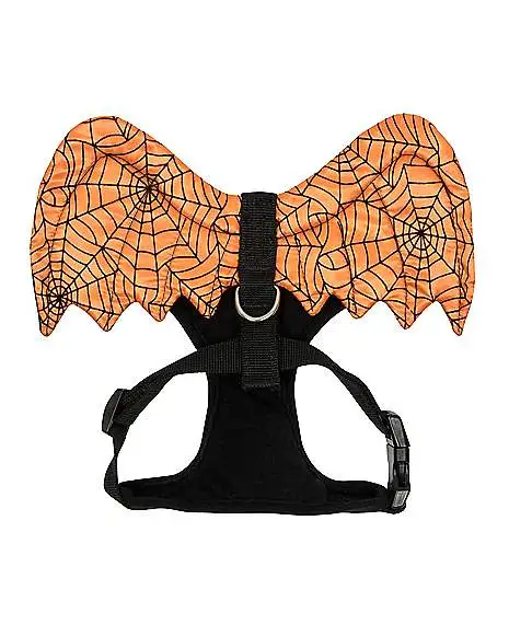 Spirit Halloween Orange Web Wings Pet Harness 2 Spirit Halloween Orange Web Wings Pet Harness - Image 2
